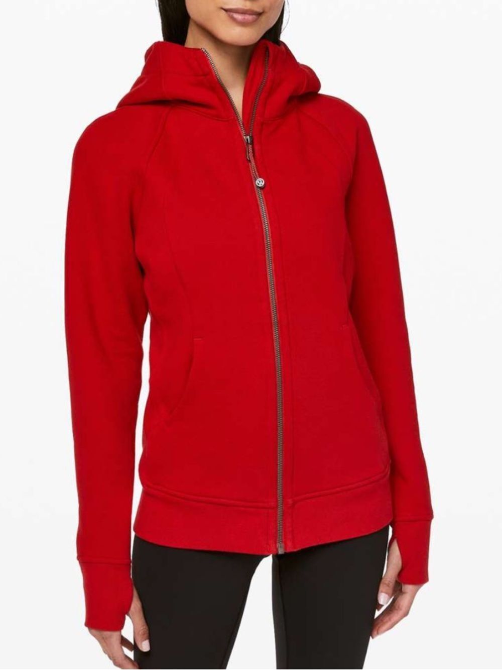 lululemon athletica Red Full-Zip Hooded Sweatshirt